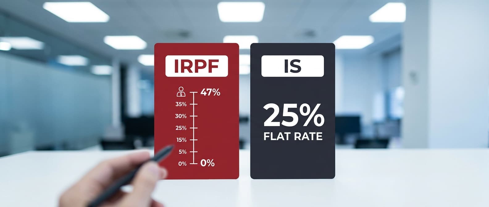 Diferencias fiscales entre autónomo (IRPF) y sociedad limitada (IS) en España